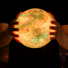 Galaxy Print Moon Lamp