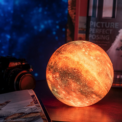 Galaxy Print Moon Lamp